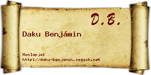 Daku Benjámin névjegykártya